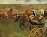 Edgar Degas At the Races Gentlemen Jockeys painting